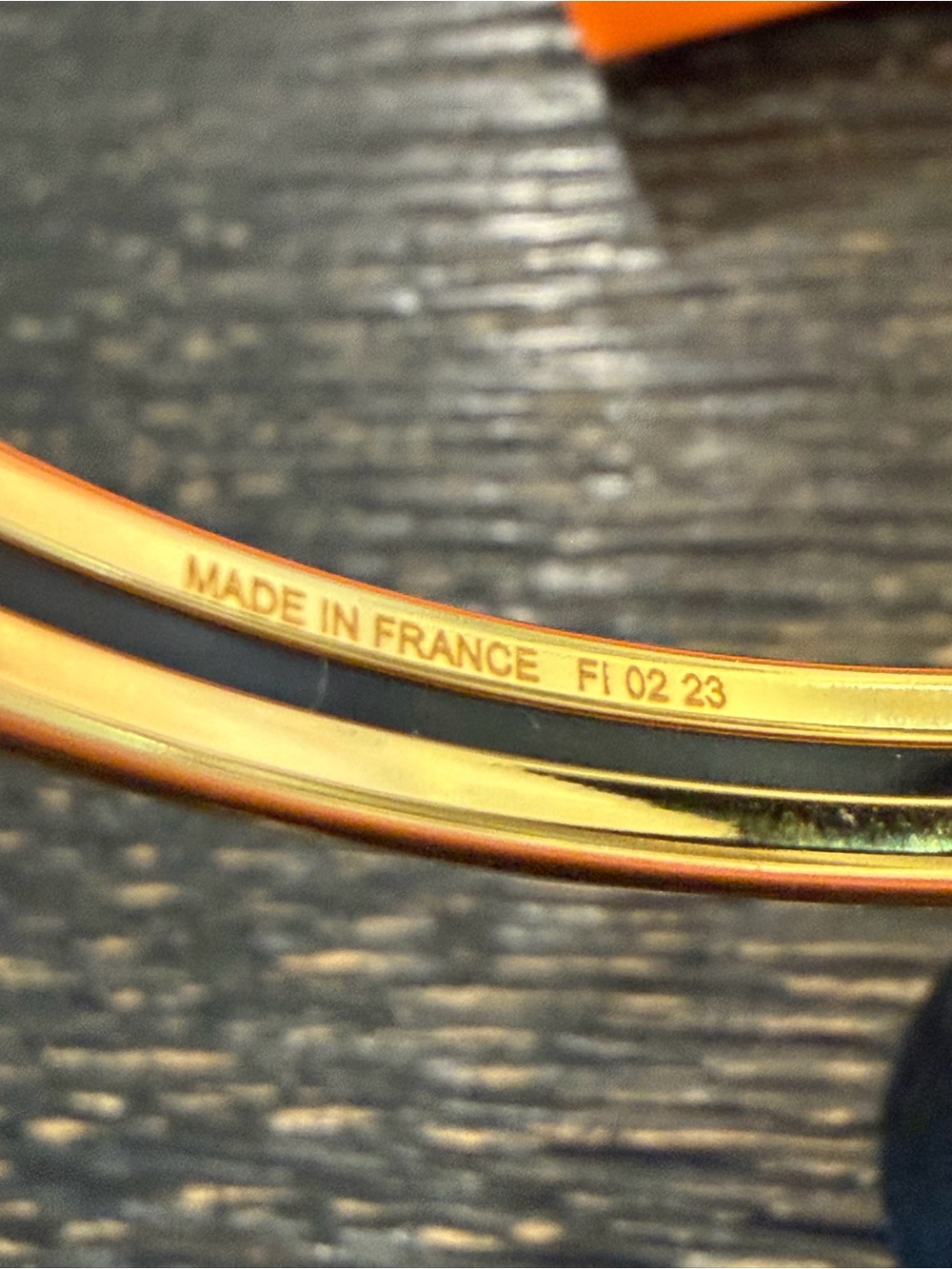 Hermes Midnight Blue and Gold Enamel Bangle Bracelet - Picture 4 of 7